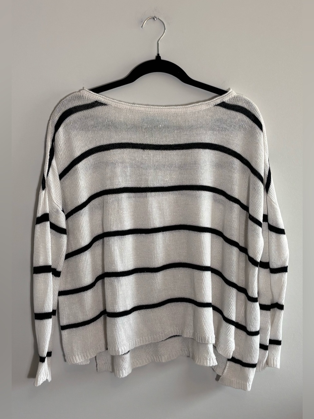 Alice + Olivia Oversized Striped Linen-Blend Boatneck Sweater Striped Size Large